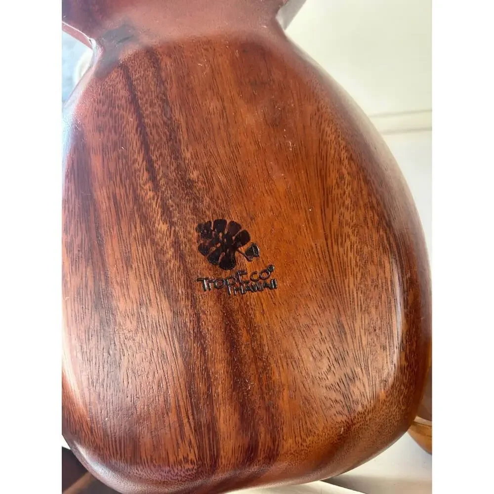 Vintage Tropico Hawaii Pineapple Wood Serving Tray/Bowl
